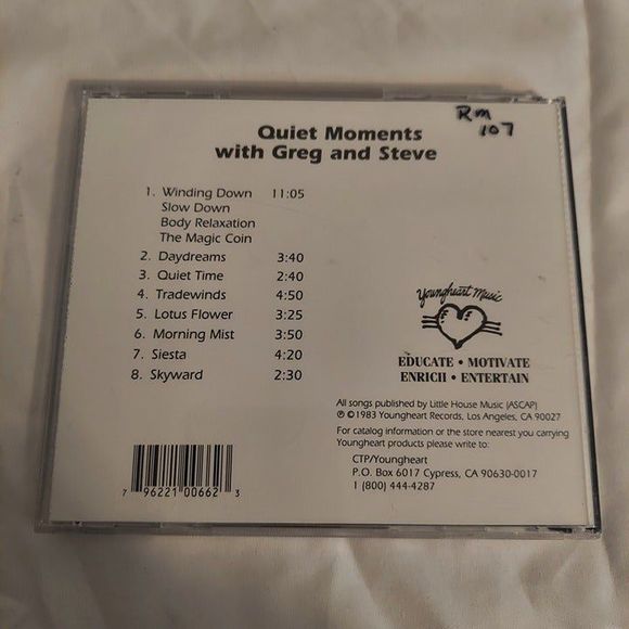 Quiet Moments with Greg & Steve Day Dreams Audio CD 1983 Quiet Activities - Picture 6 of 6
